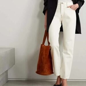 Frame Denim Women’s Le Pixie Slouch Low Rise Straight Leg Jeans in Ecru White